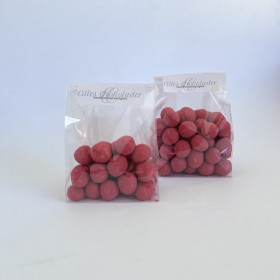 Dragée hasselnødder med hindbær chokolade