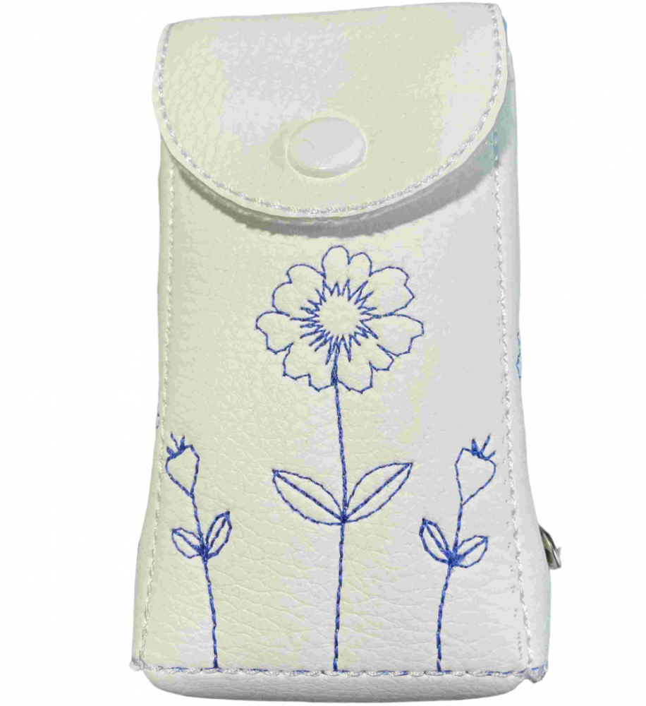 Etui til lommeletter med blomst og 1 pakke lommeletter