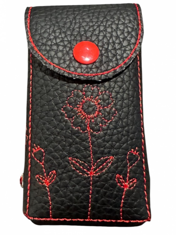 Etui til lommeletter med blomst og 1 pakke lommeletter