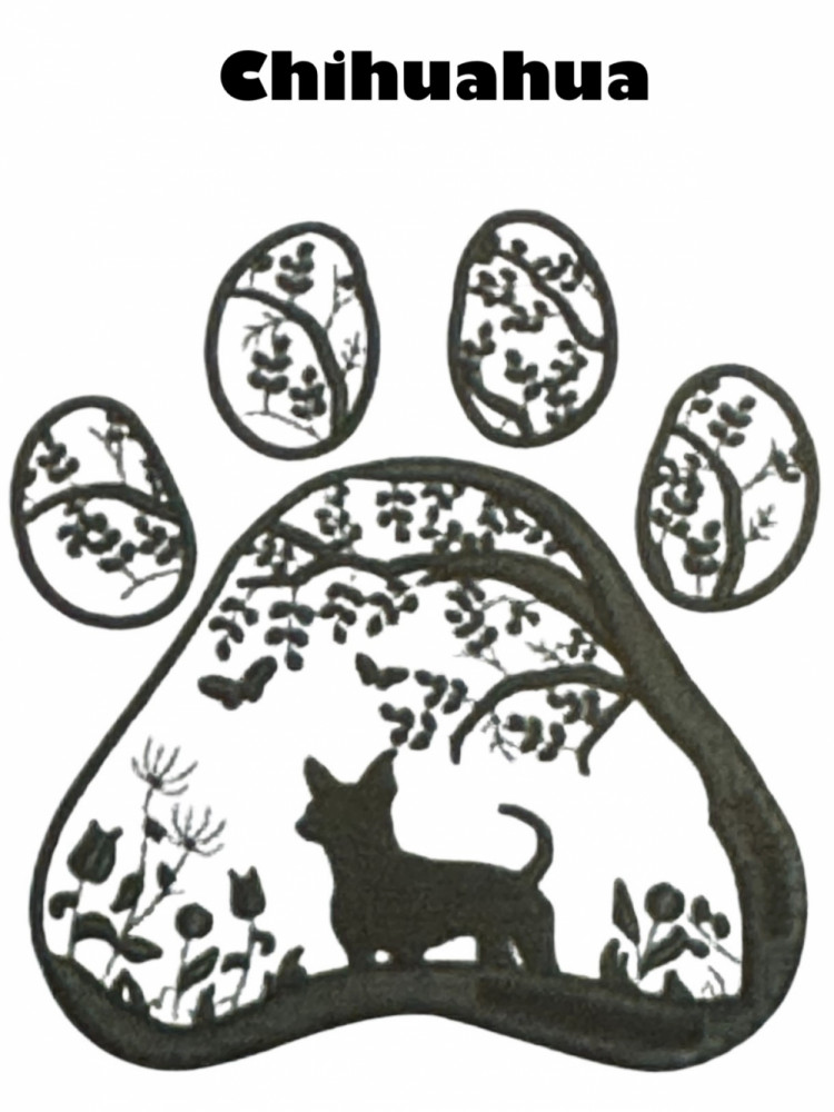 Godbidstaske i sort kunstlæder med hunderace i stor pote