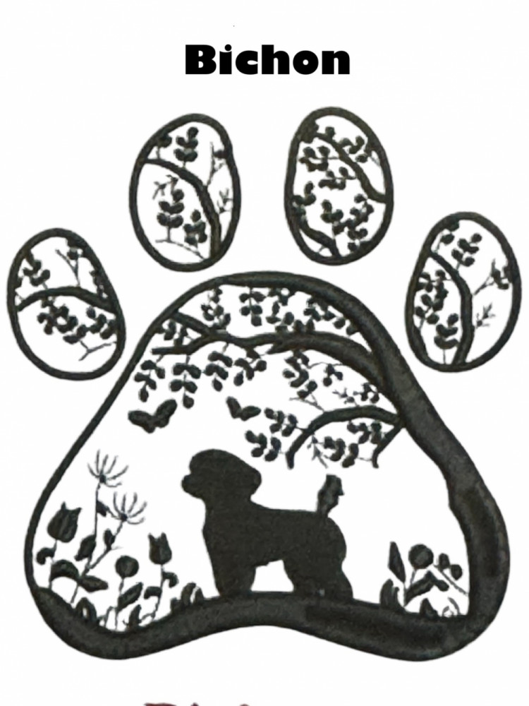 Godbidstaske i sort kunstlæder med hunderace i stor pote