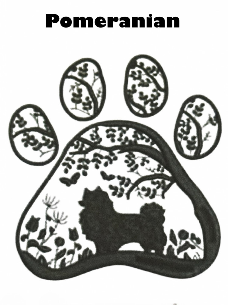 Godbidstaske i sort kunstlæder med hunderace i stor pote