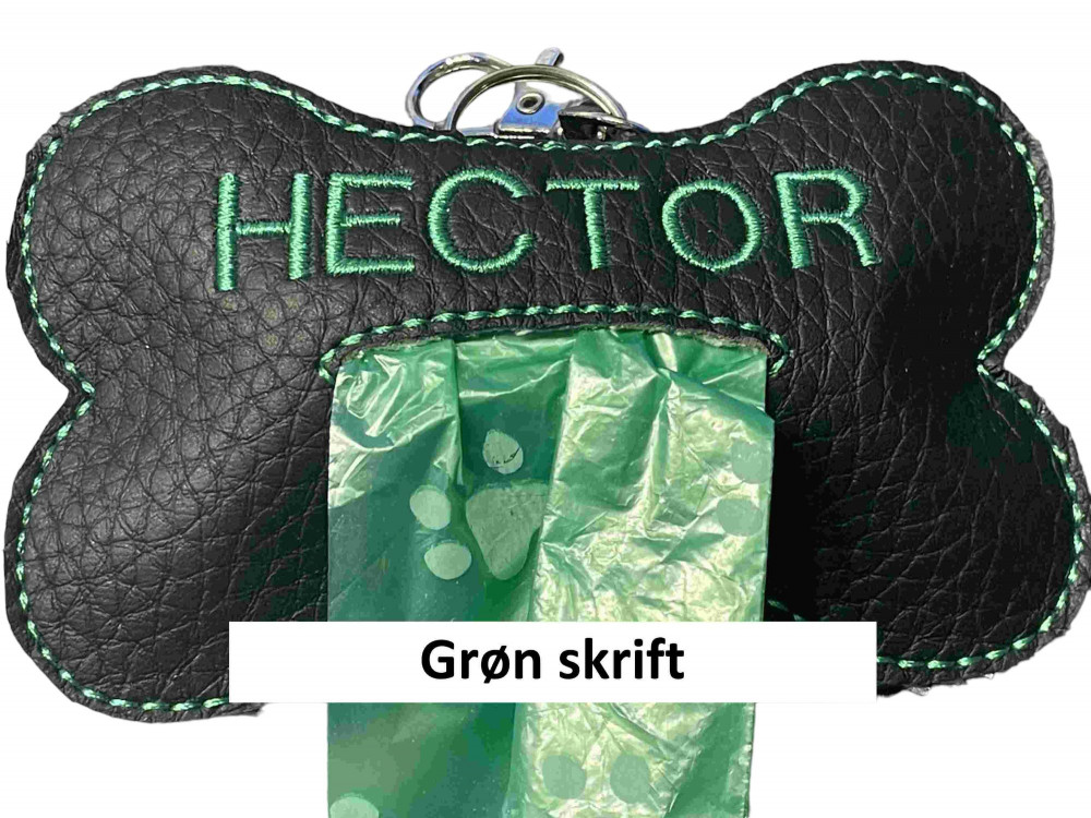 Hundeposeholder i sort kunstlæder