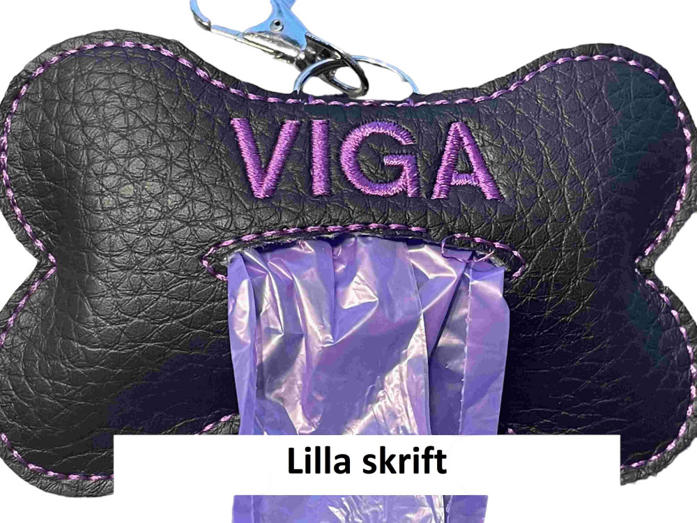 Hundeposeholder i sort kunstlæder