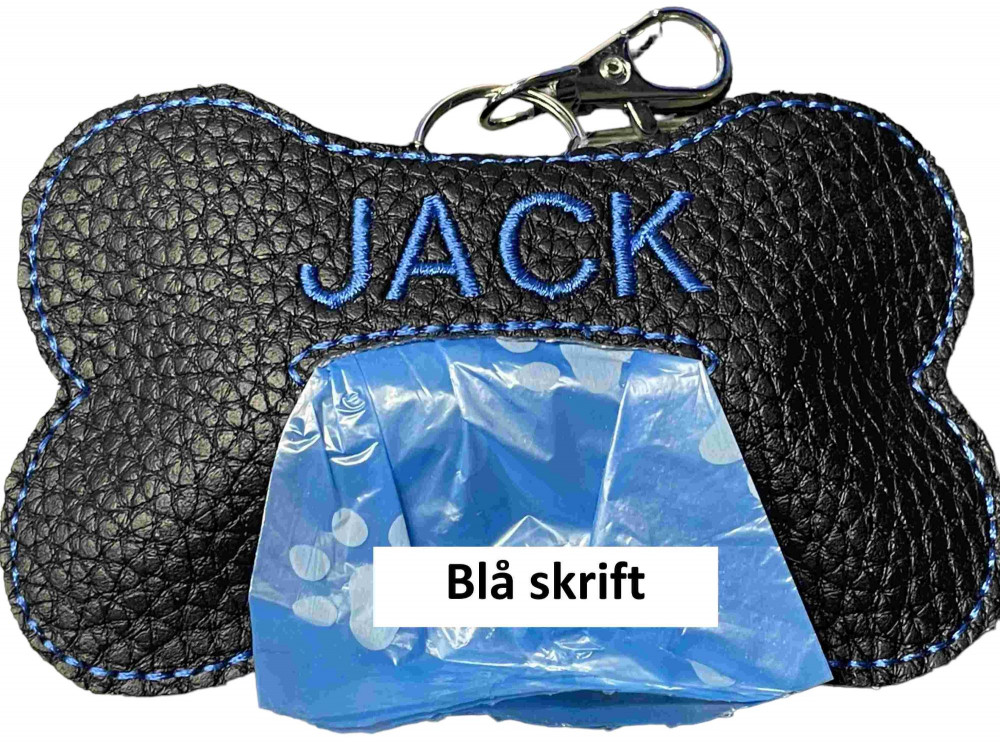 Hundeposeholder i sort kunstlæder