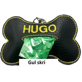 Hundeposeholder i sort kunstlæder