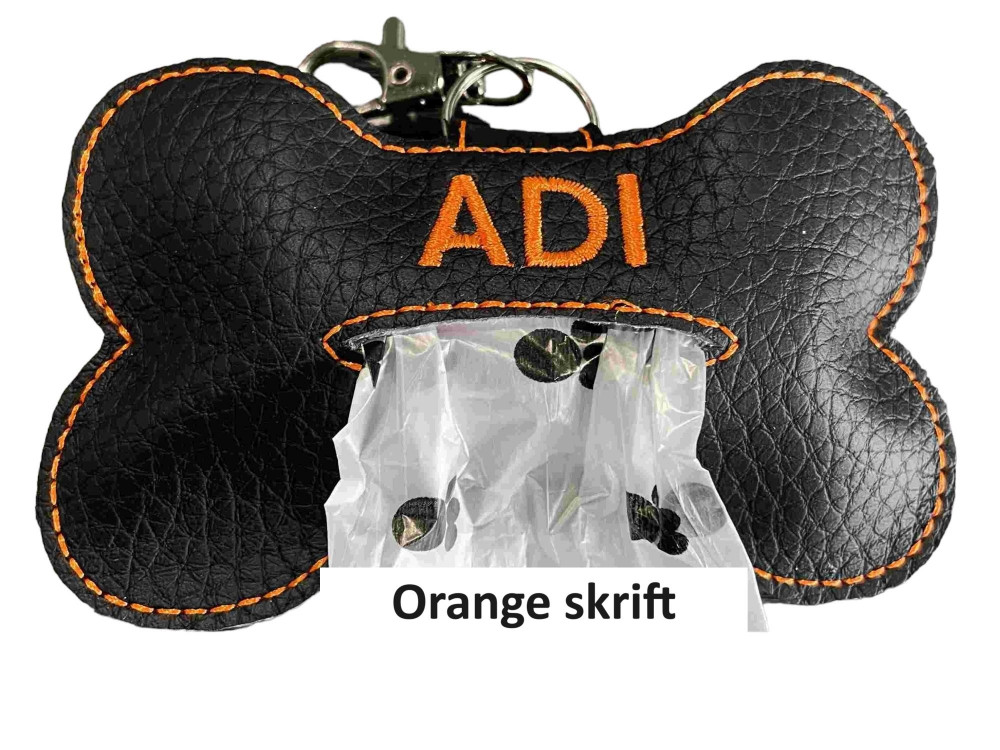 Hundeposeholder i sort kunstlæder