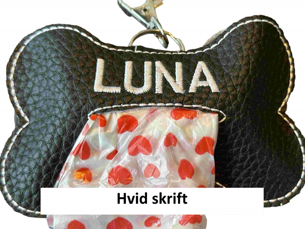 Hundeposeholder i sort kunstlæder