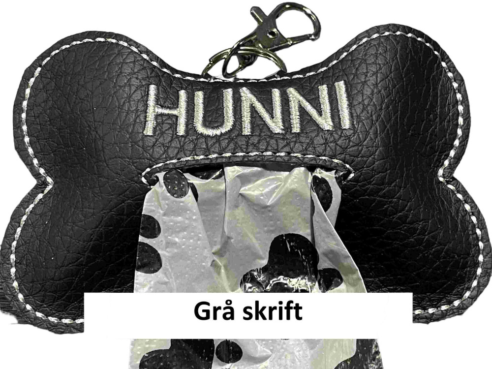 Hundeposeholder i sort kunstlæder