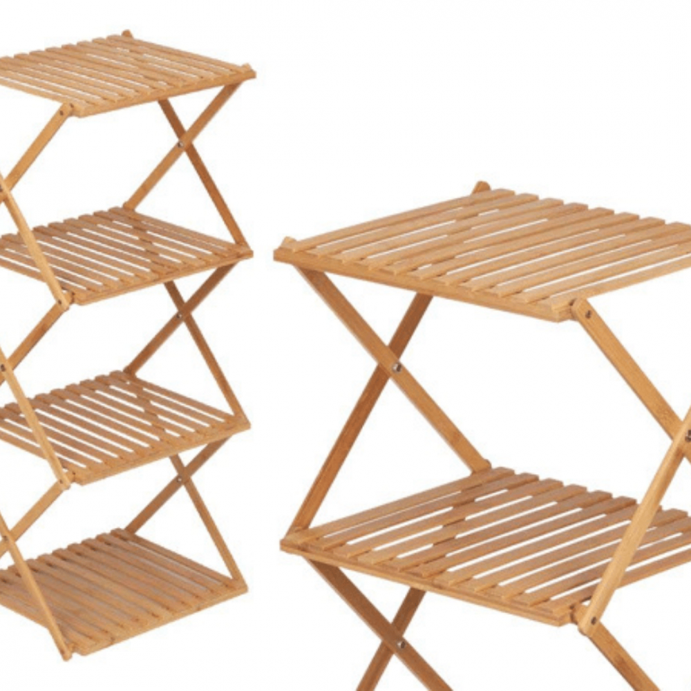 Bambus reol med 4 hylder