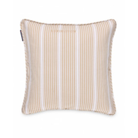 Classic Striped Organic Cotton Twill Pudebtræk, White/Beige