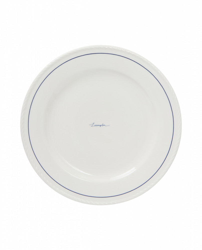 Gavesæt med lexington-desserttallerken (sæt med 4), hvid/blå