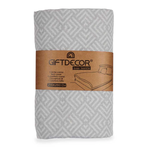 Giftdecor Geometrisk Sengetæppe Grå