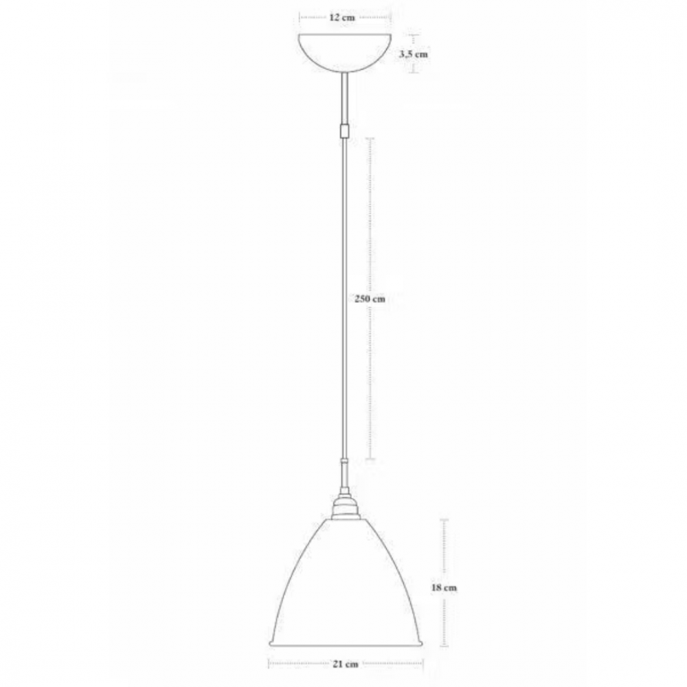 GUBI Bestlite BL9M Pendel - Mellem Sort Messing & Porcelæn