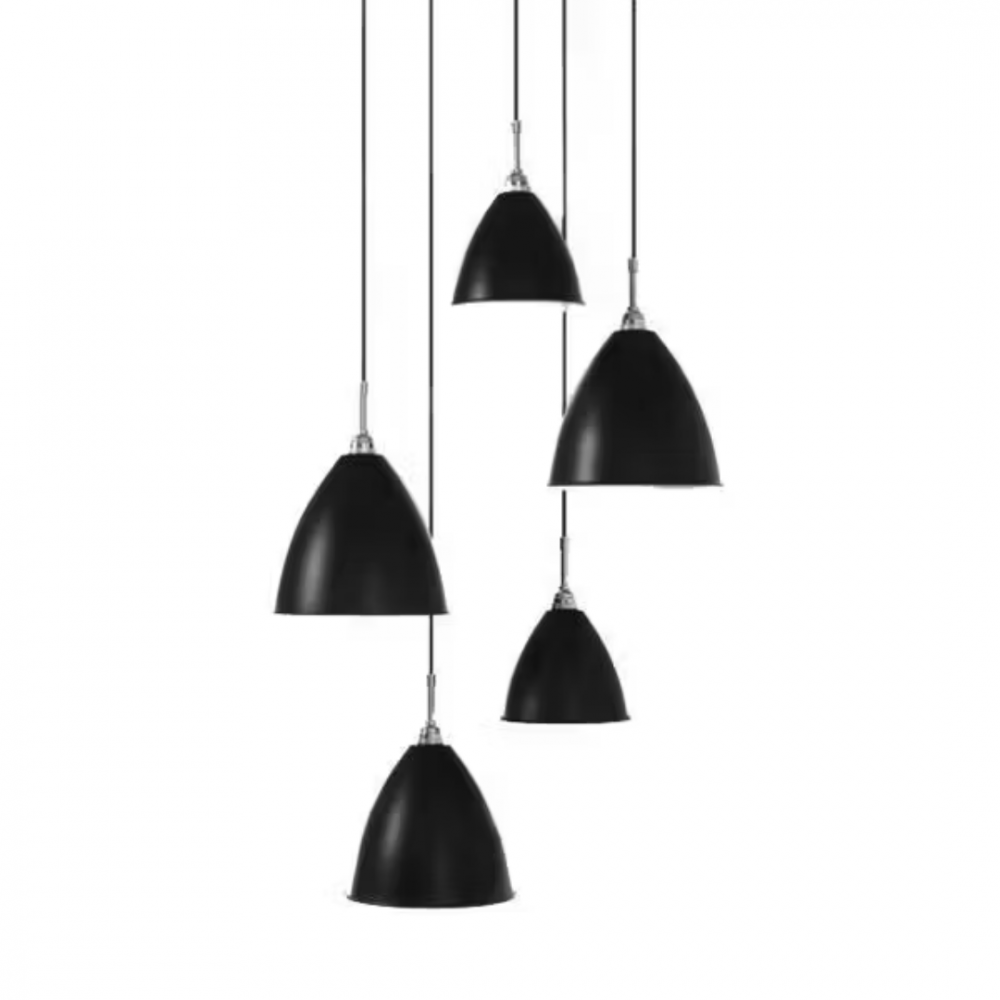 GUBI Bestlite BL9M Pendel - Mellem Sort Messing & Porcelæn