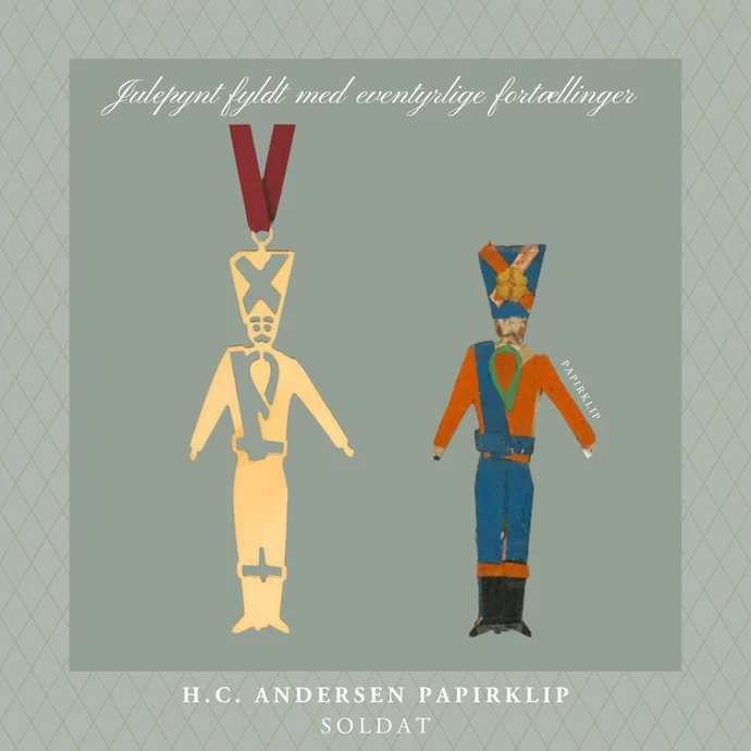 H.C. Andersen julepynt -  Forgyldt soldat ophæng