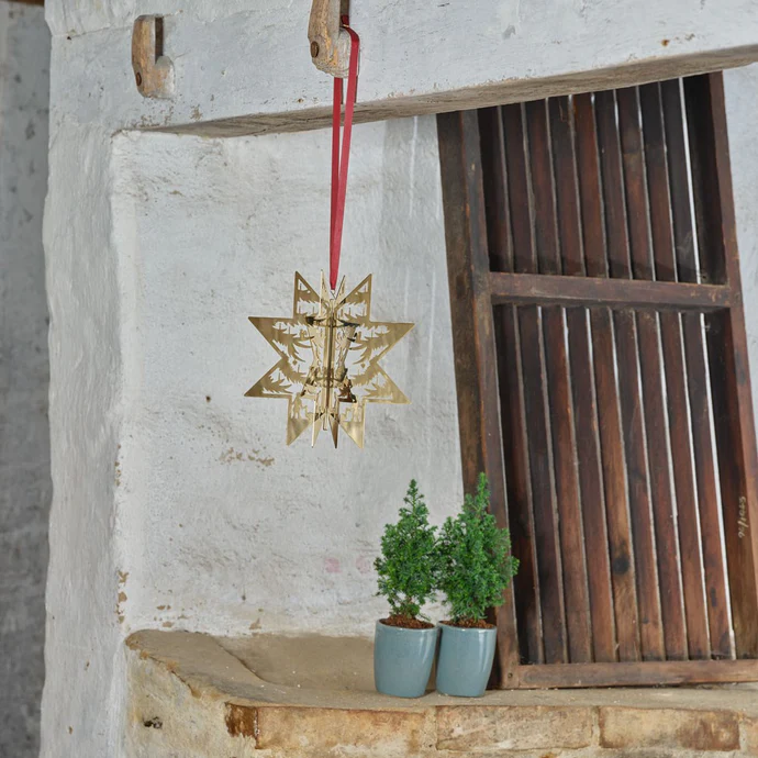 H.C. Andersen julepynt - Forgyldt topstjerne (16,5cm)