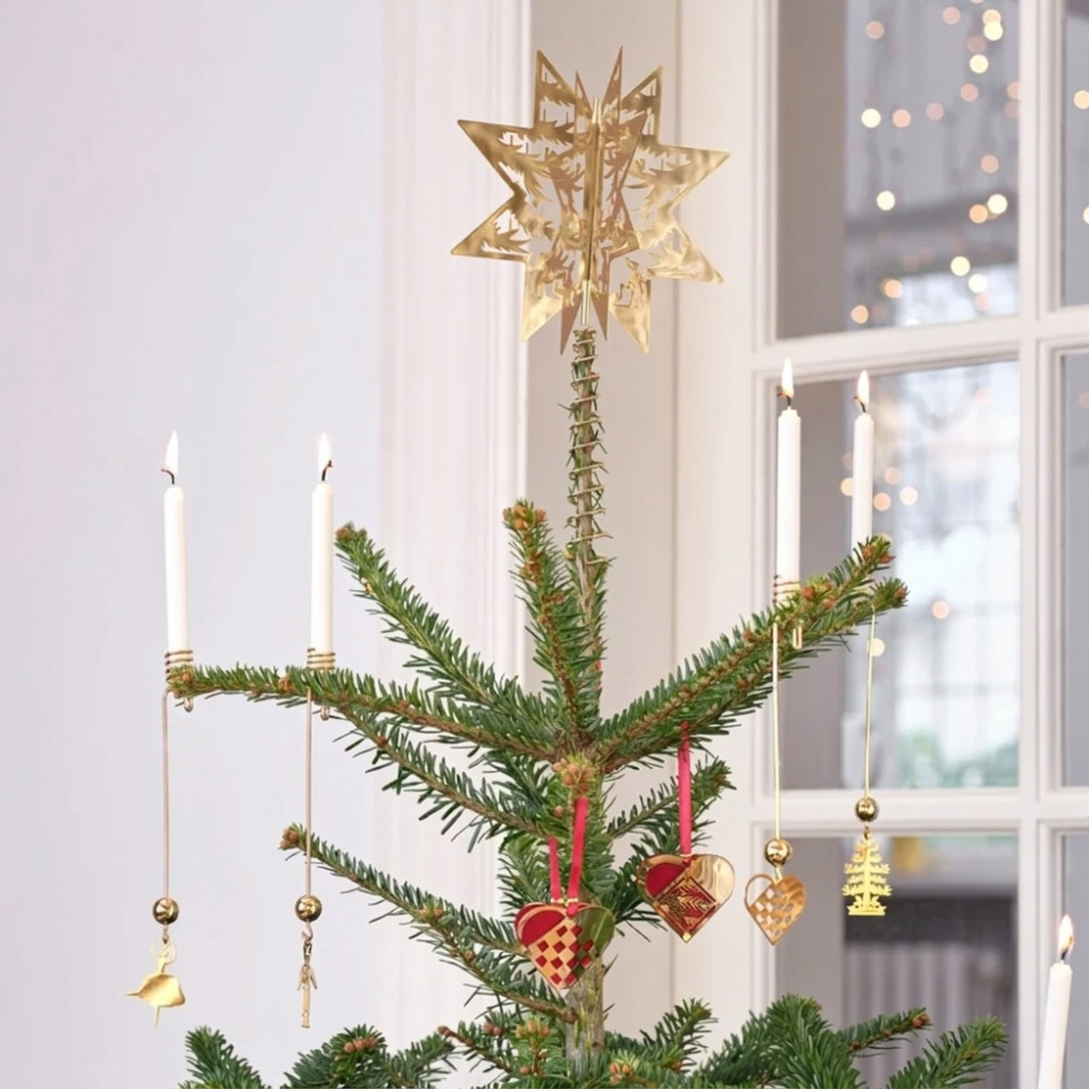 H.C. Andersen julepynt - Forgyldt topstjerne (16,5cm)
