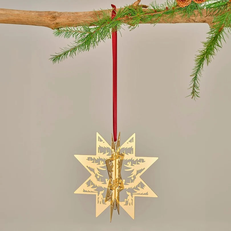 H.C. Andersen julepynt - Forgyldt topstjerne (16,5cm)