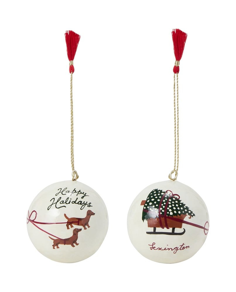 Lexington Julekugler i papmaché (sæt med 2)