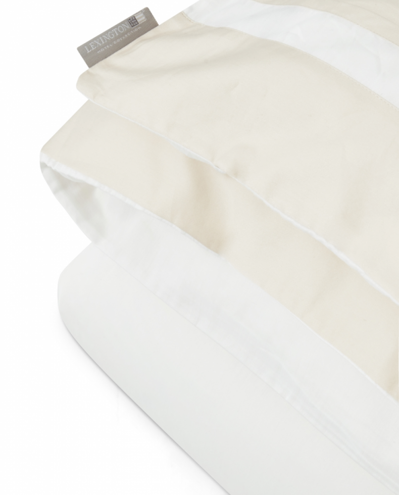Lexington Hotel Sateen Contrast Dynebetræk, White/Light sand