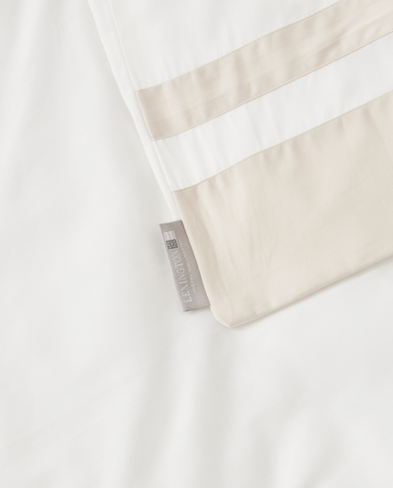 Lexington Hotel Sateen Contrast Dynebetræk, White/Light sand