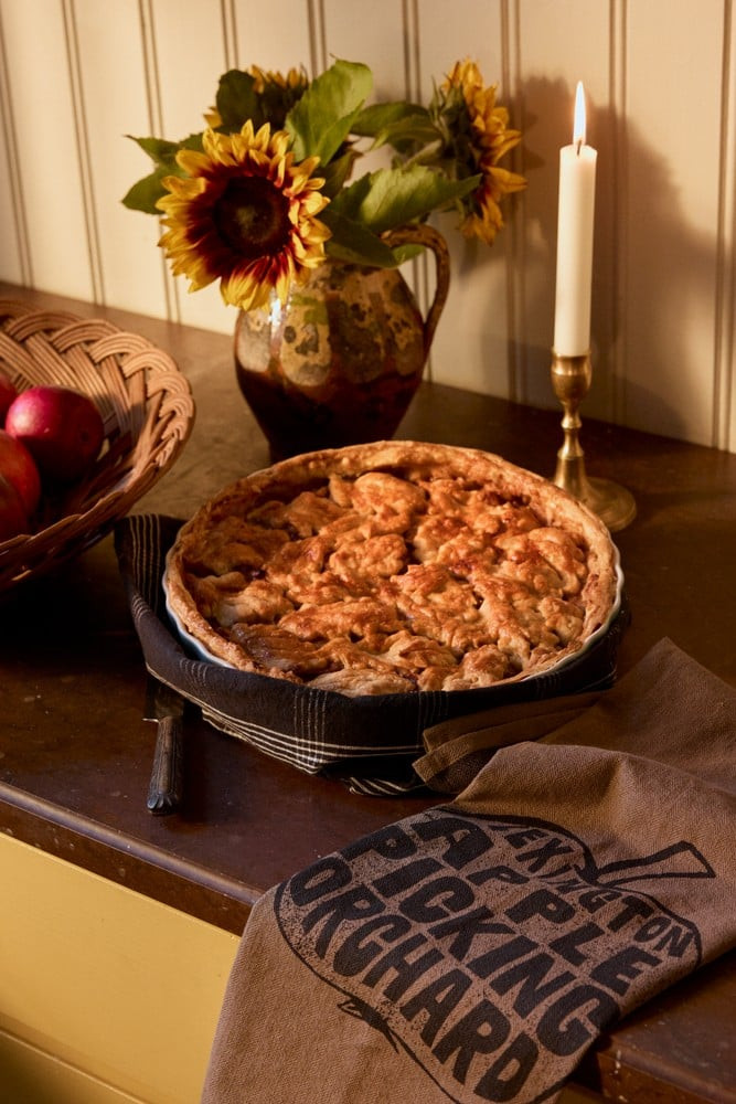 Lexington æble viskestykke i økologisk bomuld, sten/sort