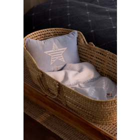 Lexington Baby Signature Star Organic Cotton Throw, Blue/Whitte