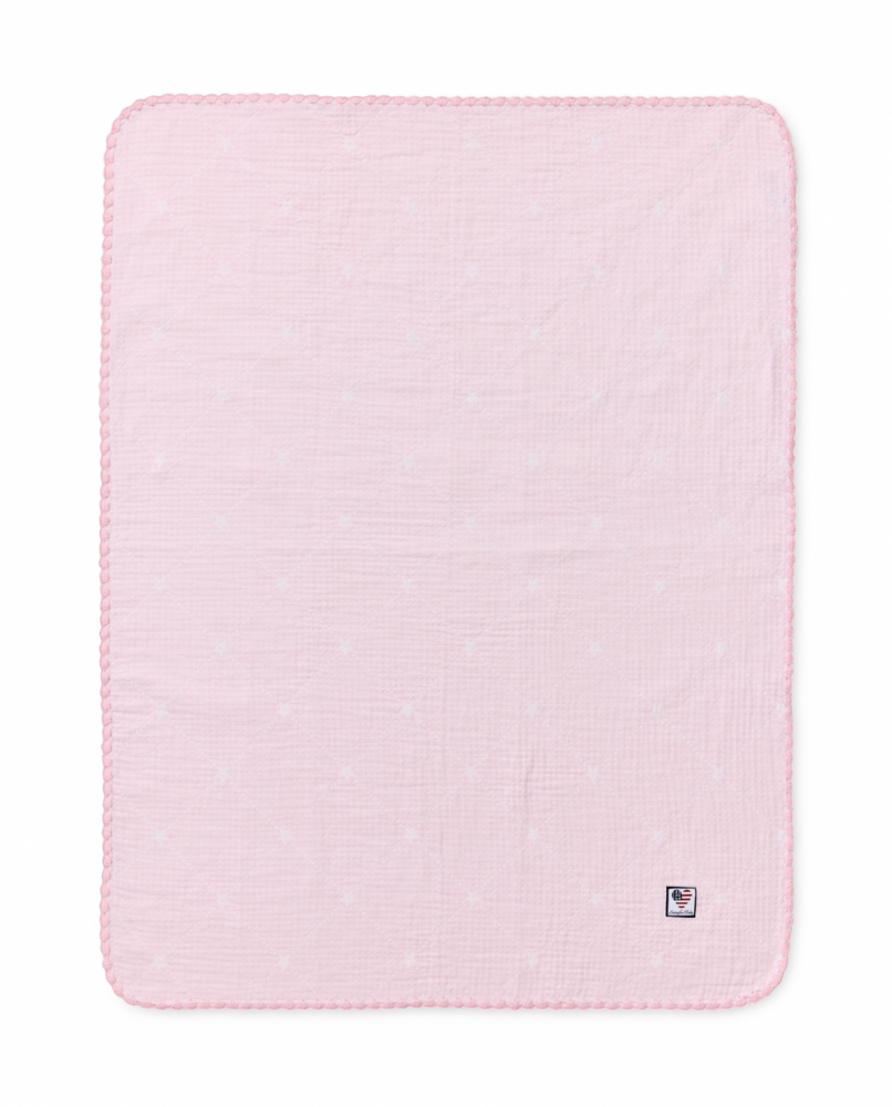 Lexington Baby Signature Star Organic Cotton Throw, Pink/White