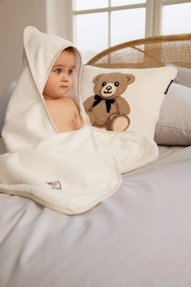 Lexington Baby Terry Towel, White/Beige