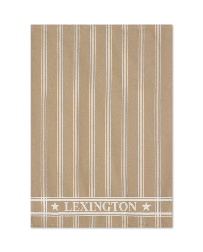 Lexington Bomuld jacquard køkkenhåndklæde (sæt af 2), beige/hvid