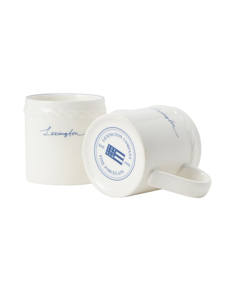Lexington Espressokrus i porcelæn (sæt med 2), hvid/blå