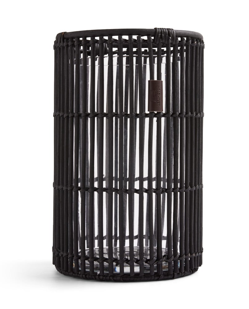 Lexington håndlavet rattan lysestage i sort, large