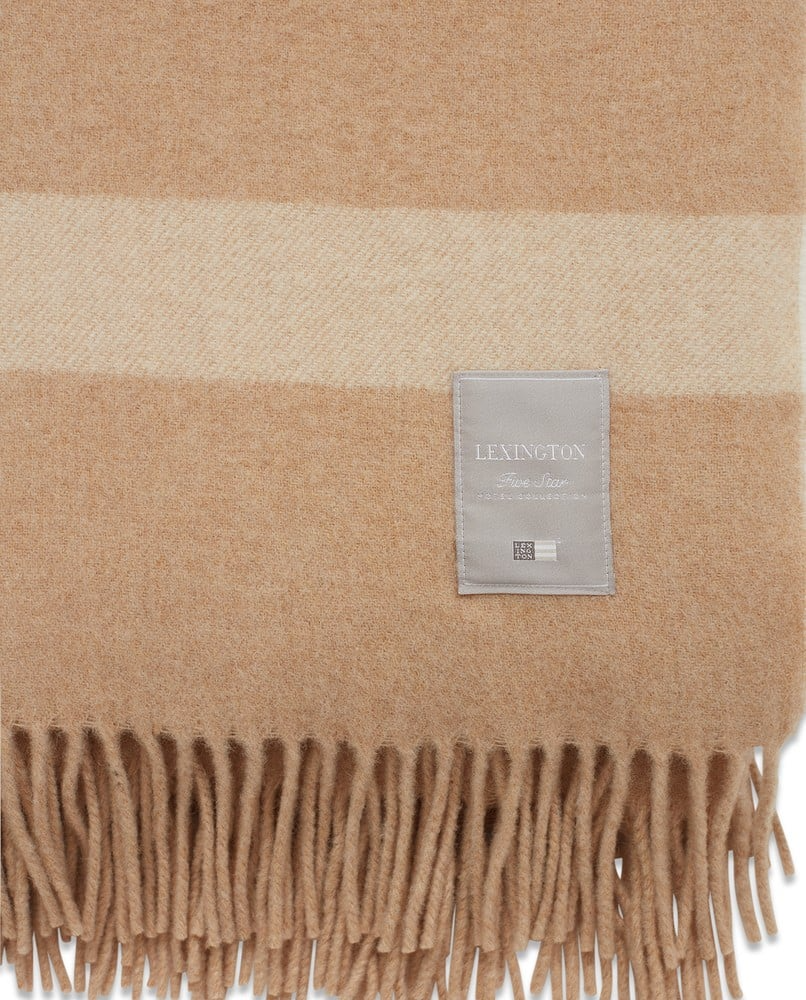 Lexington Hotel wool throw, beige/white