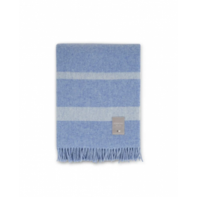 Lexington Hotel wool throw, blue/white