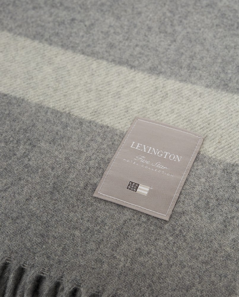 Lexington Hotel wool throw, gray/white