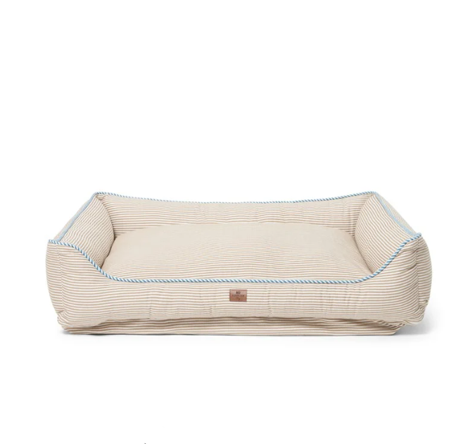 Lexington Hundeseng i Økologisk Bomuld – Beige/Blå Striber 60x45 cm