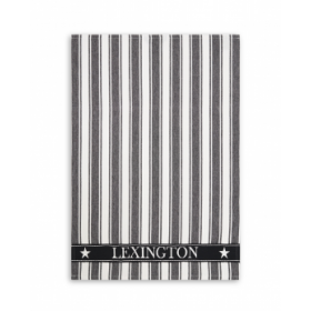 Lexington Icons Cotton Twill Waffle Striped Viskestykke, Black/White