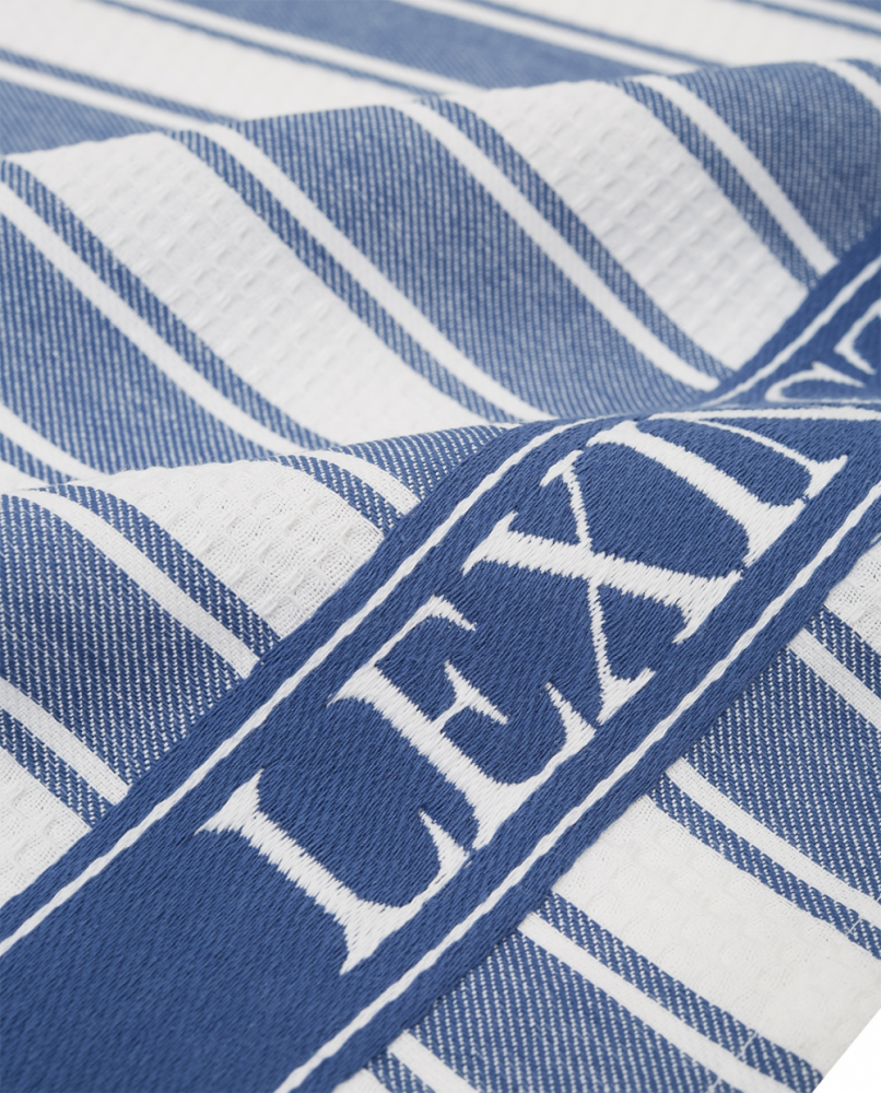 Lexington Icons Cotton Twill Waffle Striped Viskestykke, Blue/White