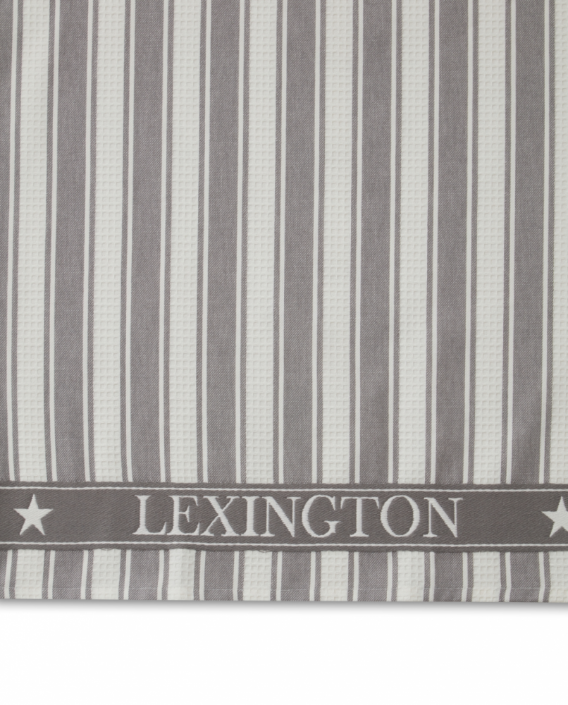 Lexington Icons Cotton Twill Waffle Striped Viskestykke, Gray/White