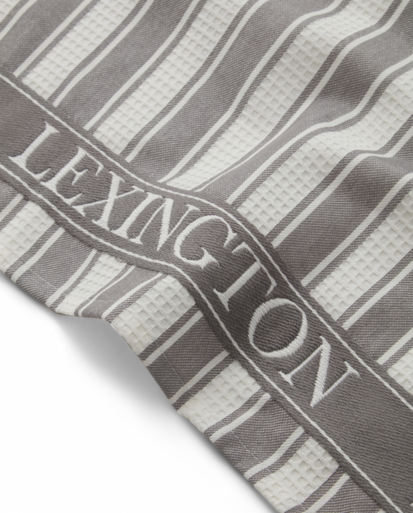 Lexington Icons Cotton Twill Waffle Striped Viskestykke, Gray/White