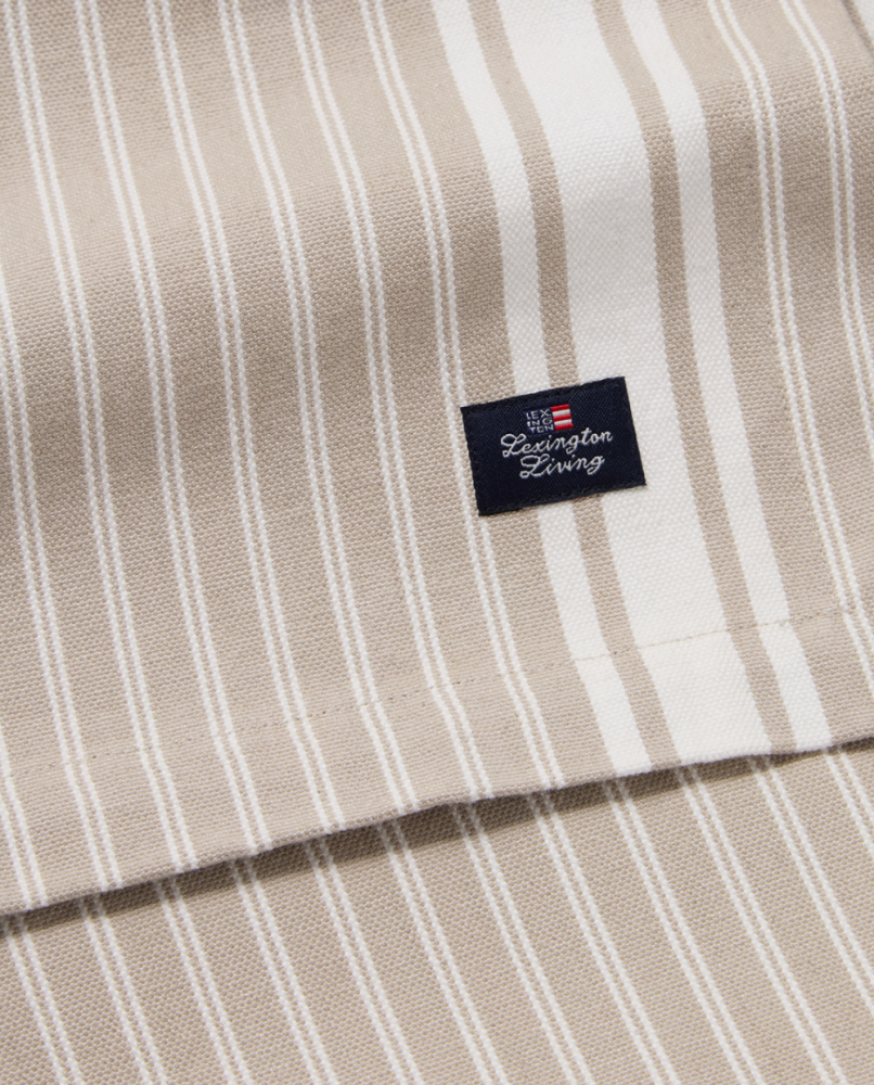 Lexington Icons stribet oxfordbordløber, hvid/beige