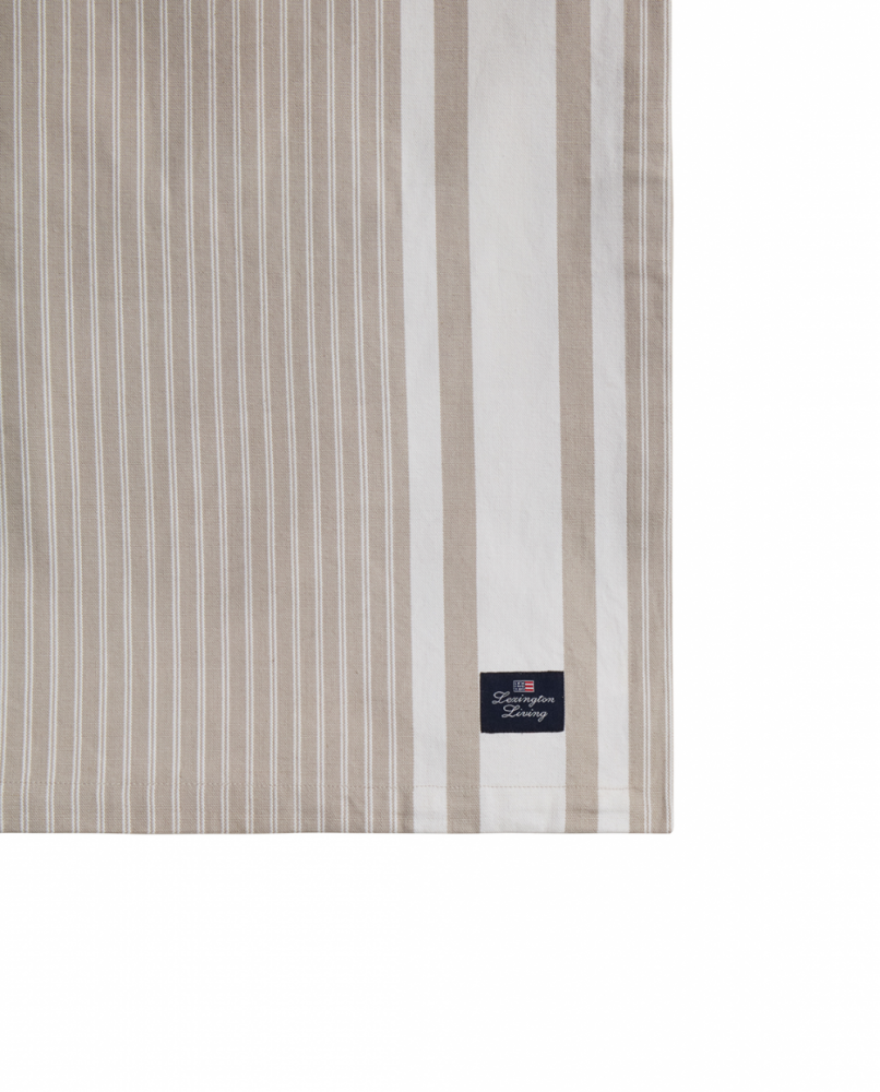 Lexington Icons stribet oxforddug, hvid/beige