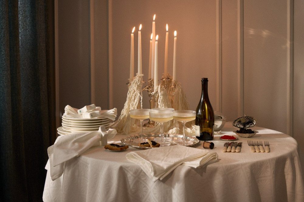 Lexington Jacquard bomuldsserviet, hvid