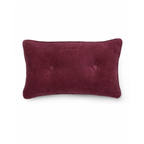 Lexington Knappet økologisk bomuldsvelour pude 50x30, bordeaux