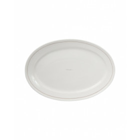 Lexington ovalt fad i porcelæn, hvid/beige