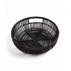 Lexington Rattan bakke i sort, large