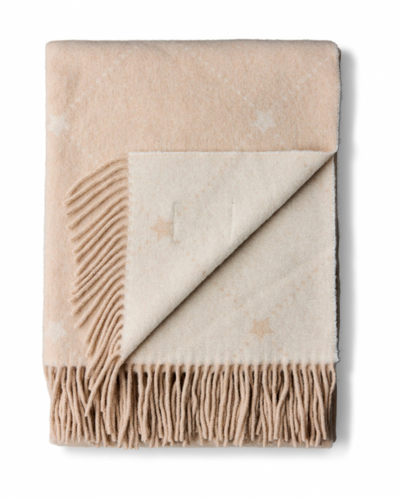 Lexington Signature Star Recycled Wool Throw, Beige/White
