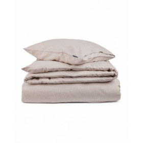 Lexington stribet lyocell flannel sengesæt, beige/hvid
