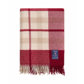 Lexington ternet genanvendt uld plaid, rød/beige